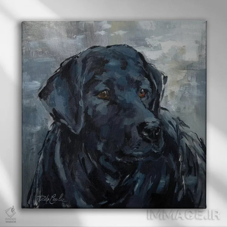 تابلو لابرادو وفادار (سگ) اثر دبی کولز - نمای روبهرو روی دیوار
