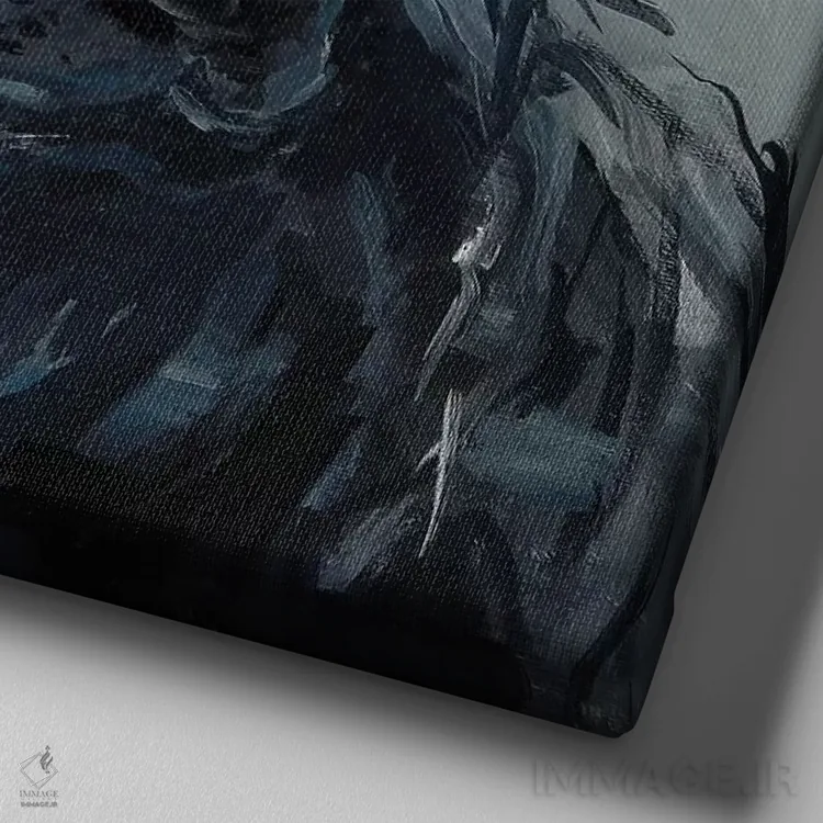 تابلو لابرادو وفادار (سگ) اثر دبی کولز - نمای نزدیک بافت بوم