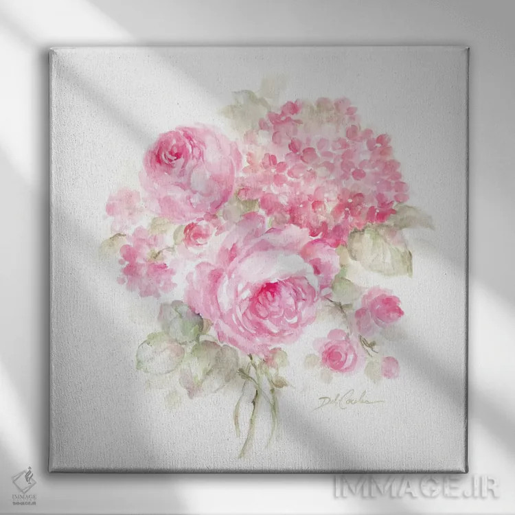 تابلو رزها و ادریسیها II اثر دبی کولز - نمای روبهرو روی دیوار