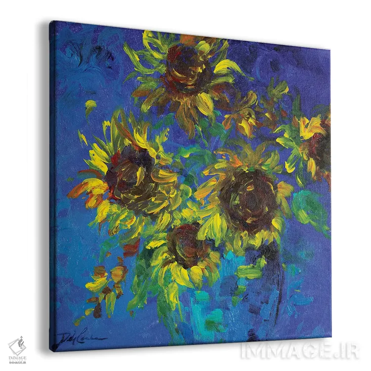 تابلو آفتابگردانها در گلدان اثر دبی کولز - نمای پرسپکتیو محصول