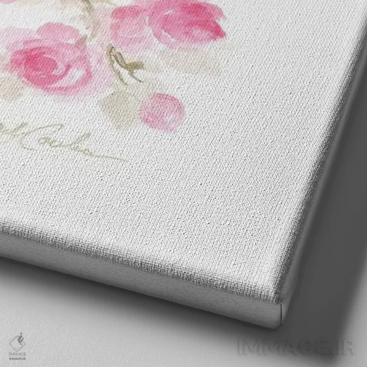 تابلو رزها و ادریسیها II اثر دبی کولز - نمای نزدیک بافت بوم