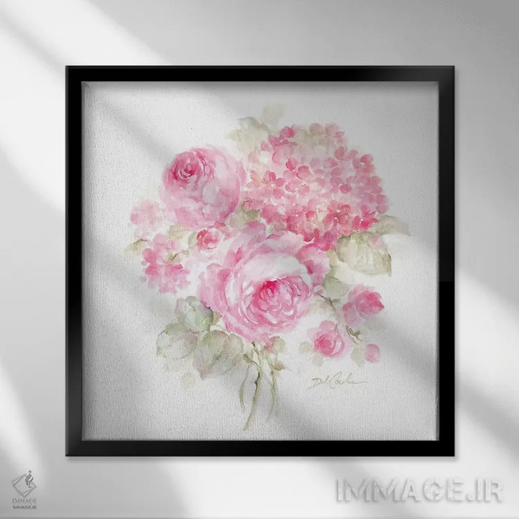تابلو رزها و ادریسیها II اثر دبی کولز - نمای قابدار مشکی