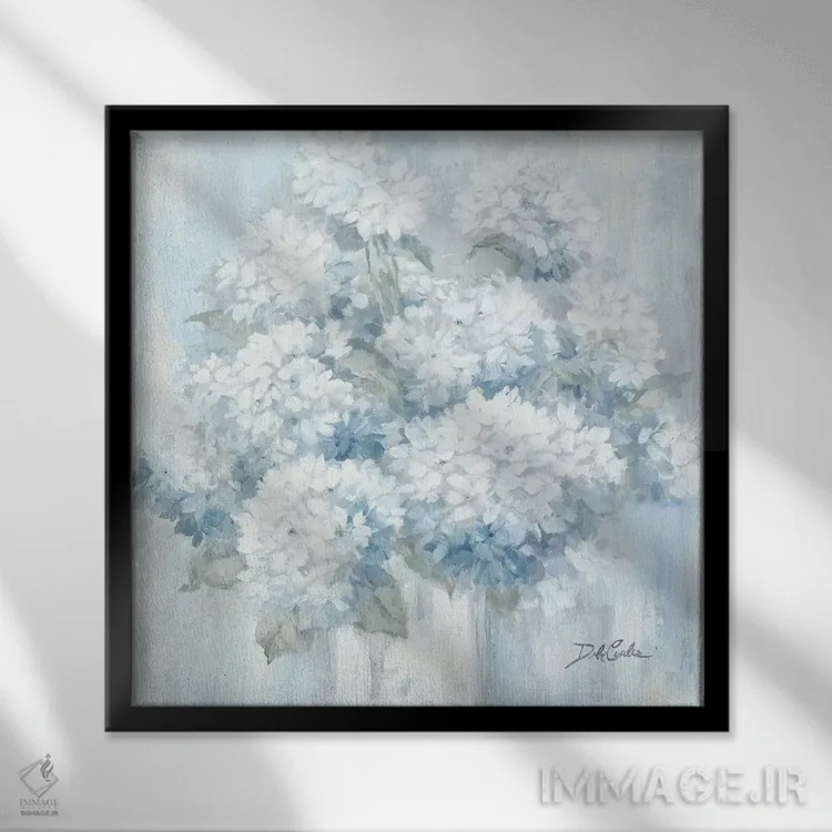 تابلو ادریسیهای سفید اثر دبی کولز - نمای قابدار مشکی