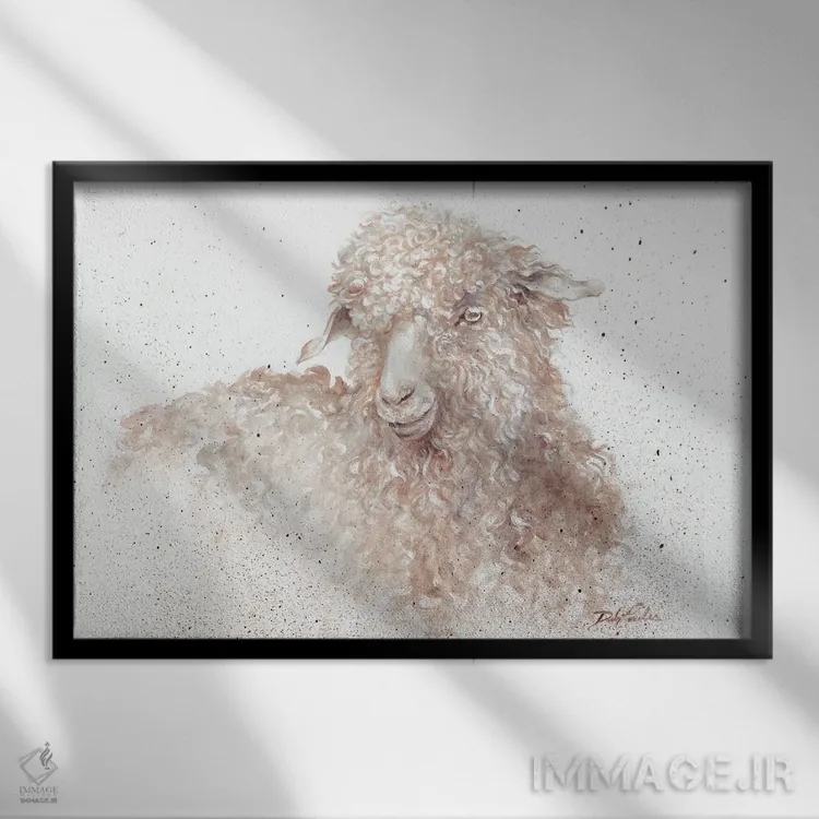 تابلو بینظمی پشمالو (بازی با کلمات؛ ممکن است به گوسفند اشاره کند) اثر دبی کولز - نمای قابدار مشکی