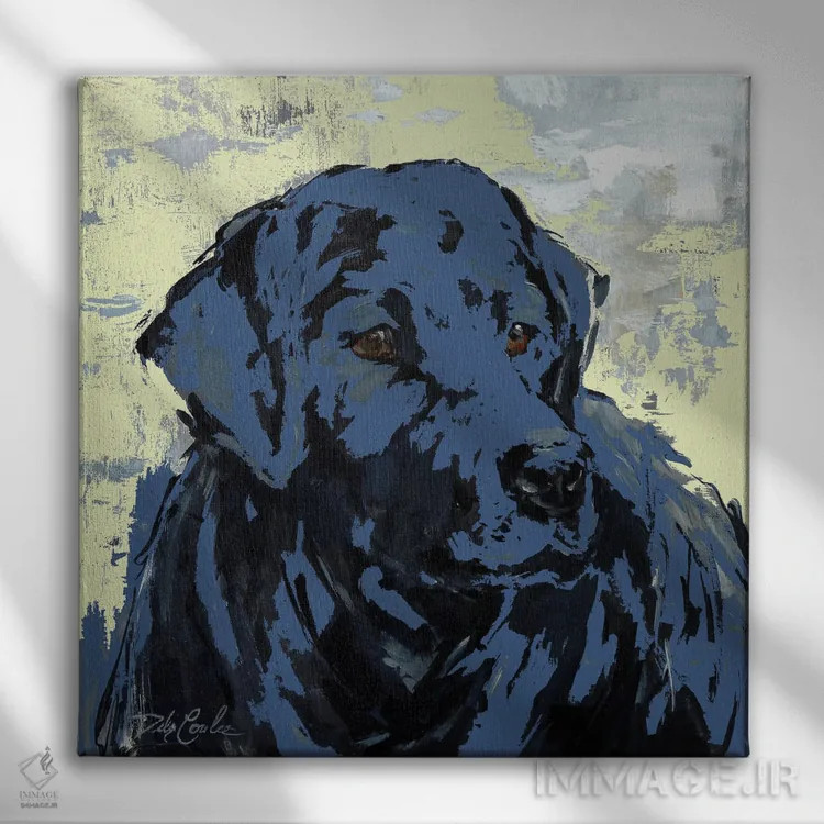تابلو لابرادور وفادار ۲ (سگ) اثر دبی کولز - نمای روبهرو روی دیوار