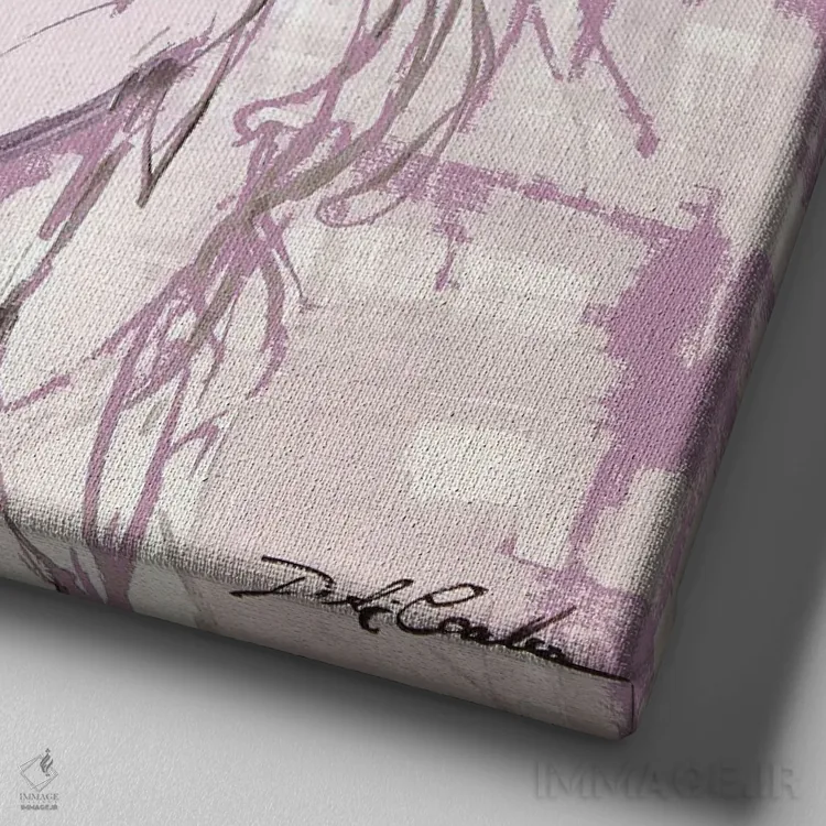 تابلو بوسه ۲ اثر دبی کولز - نمای نزدیک بافت بوم