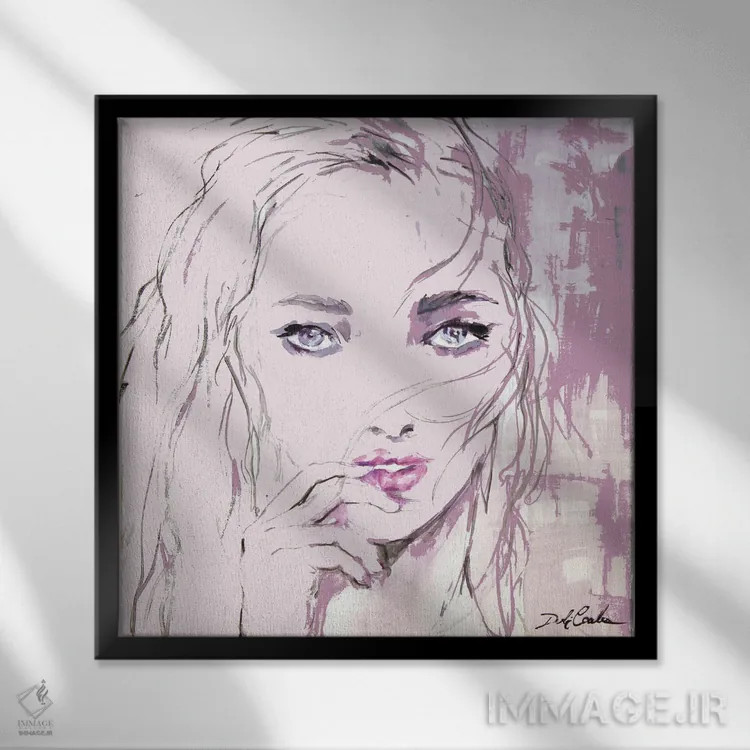 تابلو بوسه ۲ اثر دبی کولز - نمای قابدار مشکی