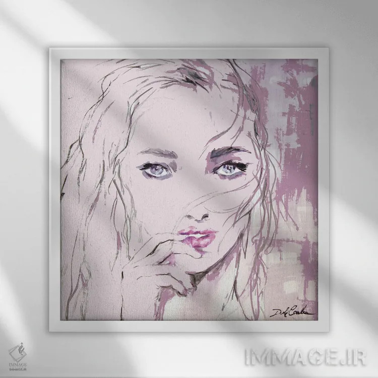 تابلو بوسه ۲ اثر دبی کولز - نمای قابدار سفید