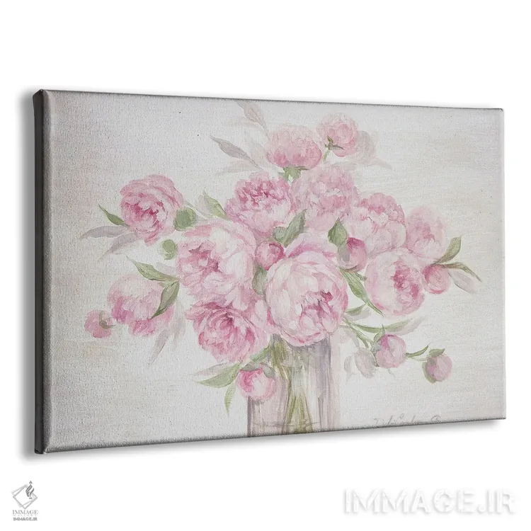 تابلو صدفها (پئونیها) به رنگ صورتی اثر دبی کولز - نمای پرسپکتیو محصول