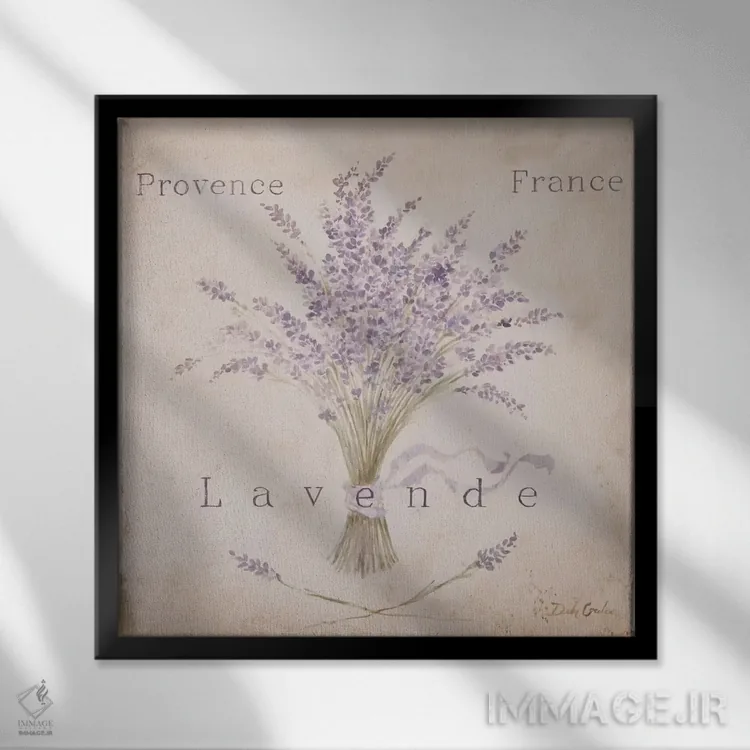 تابلو پنل اسطوخودوس اثر دبی کولز - نمای قابدار مشکی