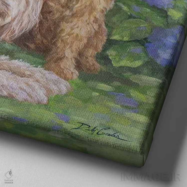 تابلو دودلین (نقاشی یا طراحی فانتزی) اثر دبی کولز - نمای نزدیک بافت بوم