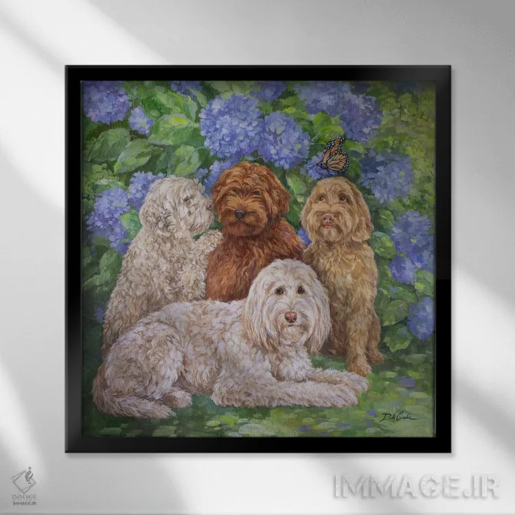 تابلو دودلین (نقاشی یا طراحی فانتزی) اثر دبی کولز - نمای قابدار مشکی