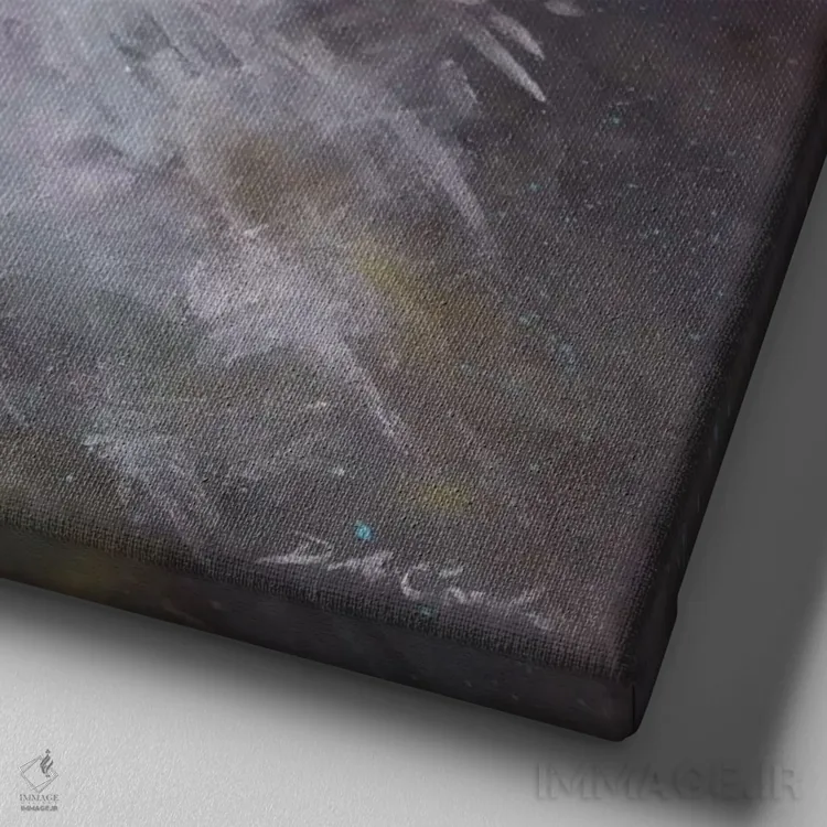 تابلو سایهٔ ماه اثر دبی کولز - نمای نزدیک بافت بوم