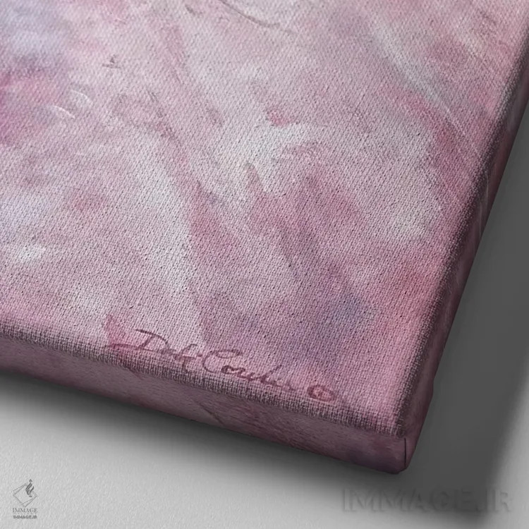 تابلو رویاهای صورتی اثر دبی کولز - نمای نزدیک بافت بوم