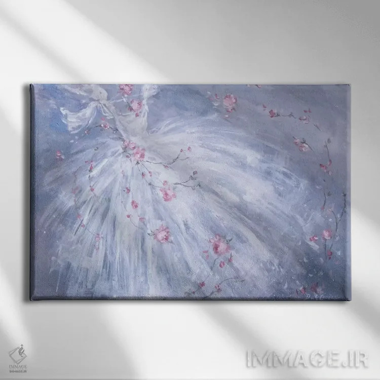 تابلو رقص گلها (به فرانسوی) اثر دبی کولز - نمای روبهرو روی دیوار