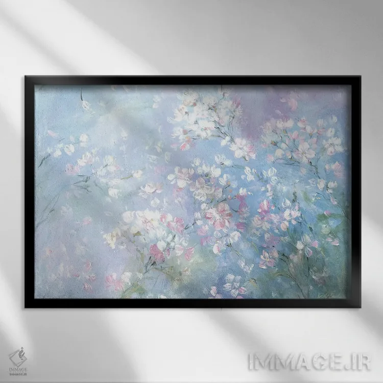 تابلو رزهای وحشی راکپورت (محل) اثر دبی کولز - نمای قابدار مشکی