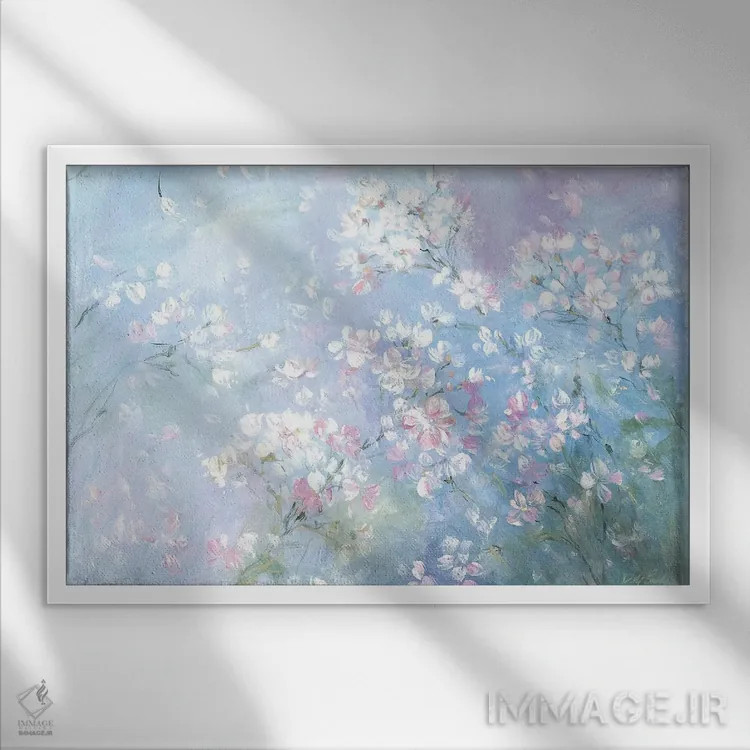 تابلو رزهای وحشی راکپورت (محل) اثر دبی کولز - نمای قابدار سفید