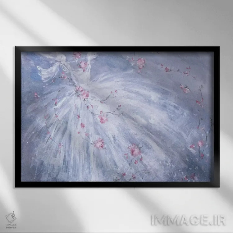تابلو رقص گلها (به فرانسوی) اثر دبی کولز - نمای قابدار مشکی