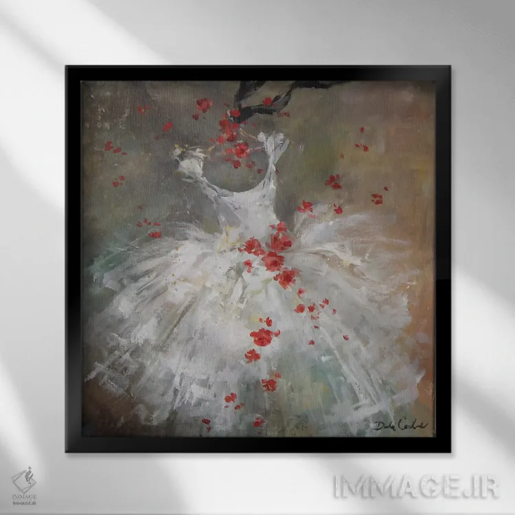 تابلو روژ ۱ (قرمز/فرانسوی) اثر دبی کولز - نمای قابدار مشکی