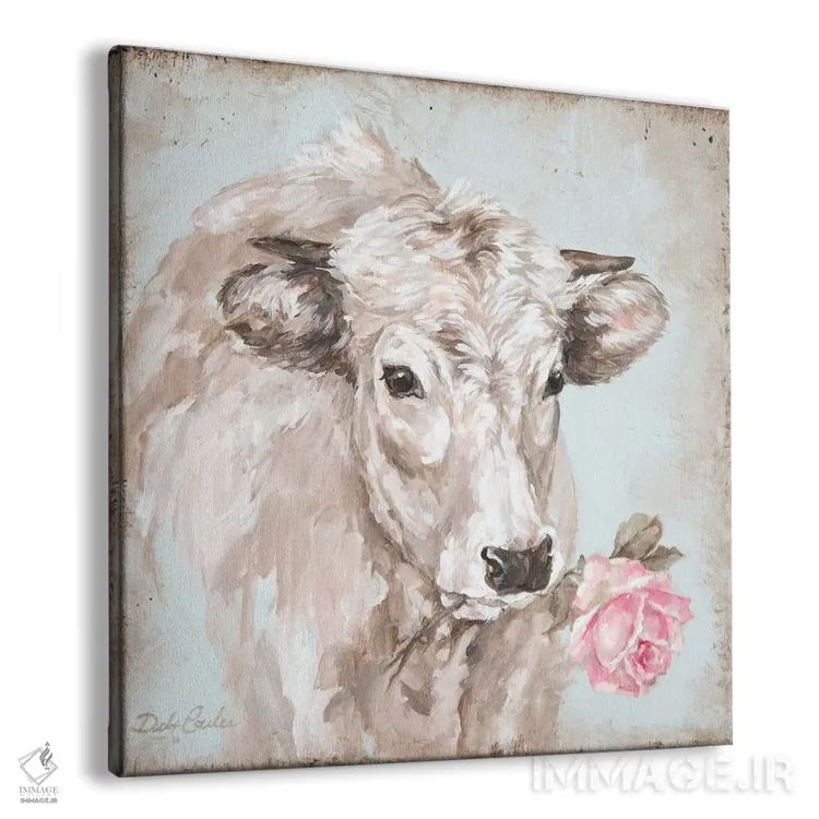 تابلو گاو با رز ۲ اثر دبی کولز - نمای پرسپکتیو محصول