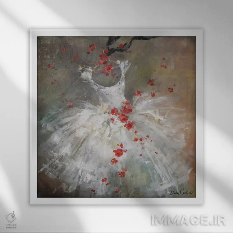 تابلو روژ ۱ (قرمز/فرانسوی) اثر دبی کولز - نمای قابدار سفید