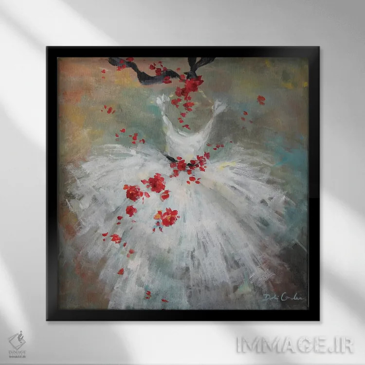 تابلو روژ ۲ (قرمز/فرانسوی) اثر دبی کولز - نمای قابدار مشکی