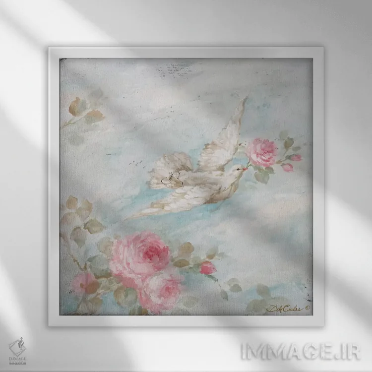 تابلو آرامش اثر دبی کولز - نمای قابدار سفید