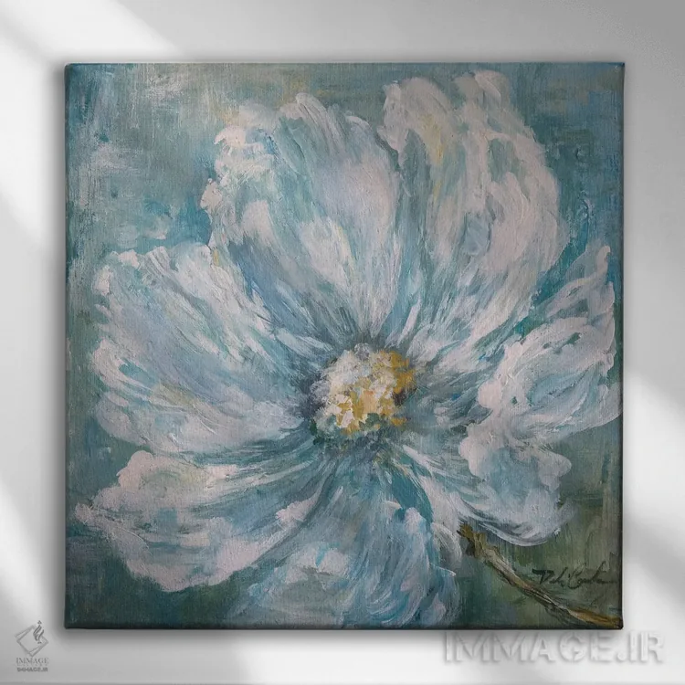 تابلو کیهان در کنار دریا ۲ (گل یا جهان) اثر دبی کولز - نمای روبهرو روی دیوار