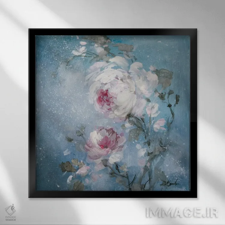 تابلو رز گرگومیش ۱ اثر دبی کولز - نمای قابدار مشکی