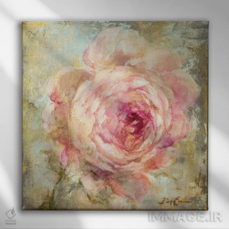تابلو رز گلد ۲ (طلای رز/رنگ) اثر دبی کولز - نمای روبهرو روی دیوار