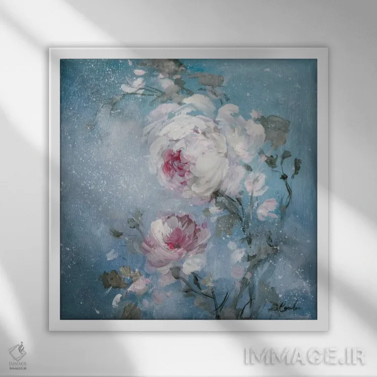 تابلو رز گرگومیش ۱ اثر دبی کولز - نمای قابدار سفید