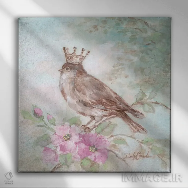 تابلو تاج و پر فرانسوی ۱ اثر دبی کولز - نمای روبهرو روی دیوار