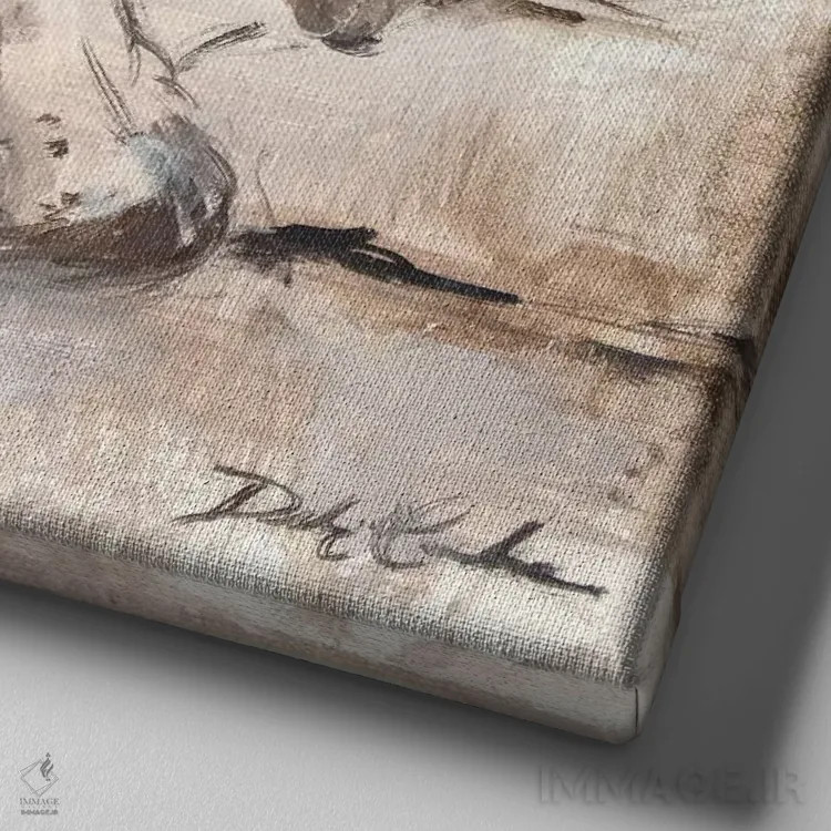 تابلو روزهای تنبل اثر دبی کولز - نمای نزدیک بافت بوم