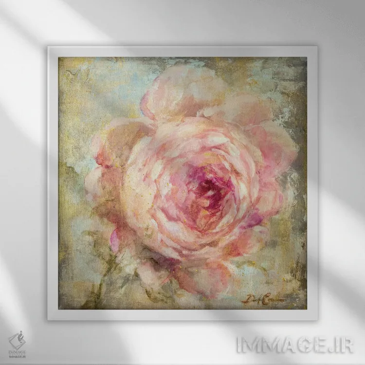 تابلو رز گلد ۲ (طلای رز/رنگ) اثر دبی کولز - نمای قابدار سفید