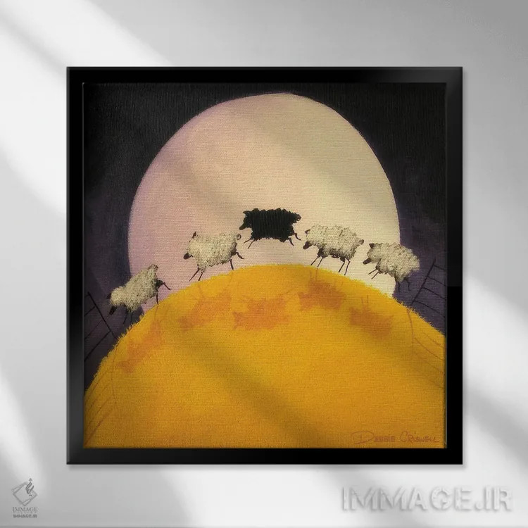 تابلو در هر جمع یک نفر هست (کنایه) اثر دبی کریسول - نمای قابدار مشکی