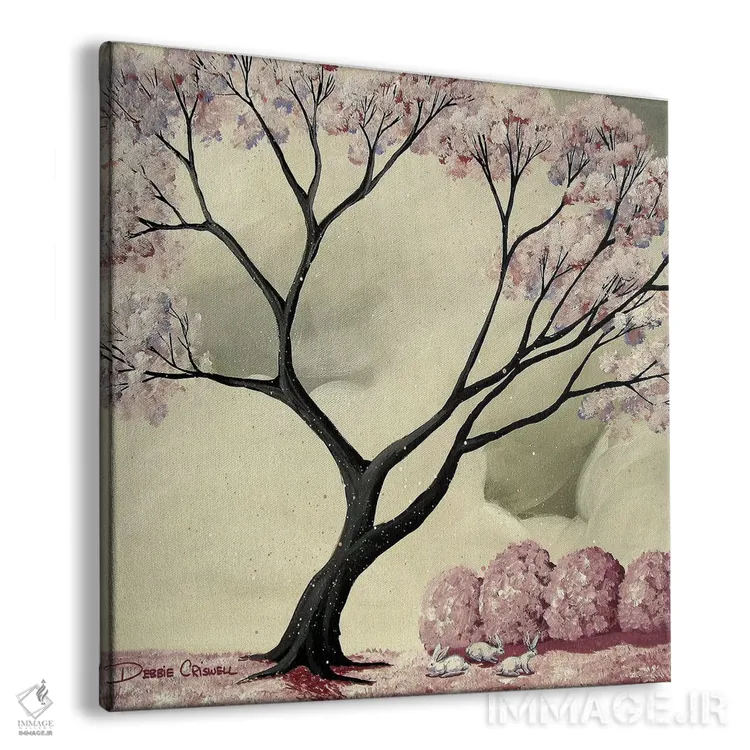 تابلو خرگوشهای سفید اثر دبی کریسول - نمای پرسپکتیو محصول