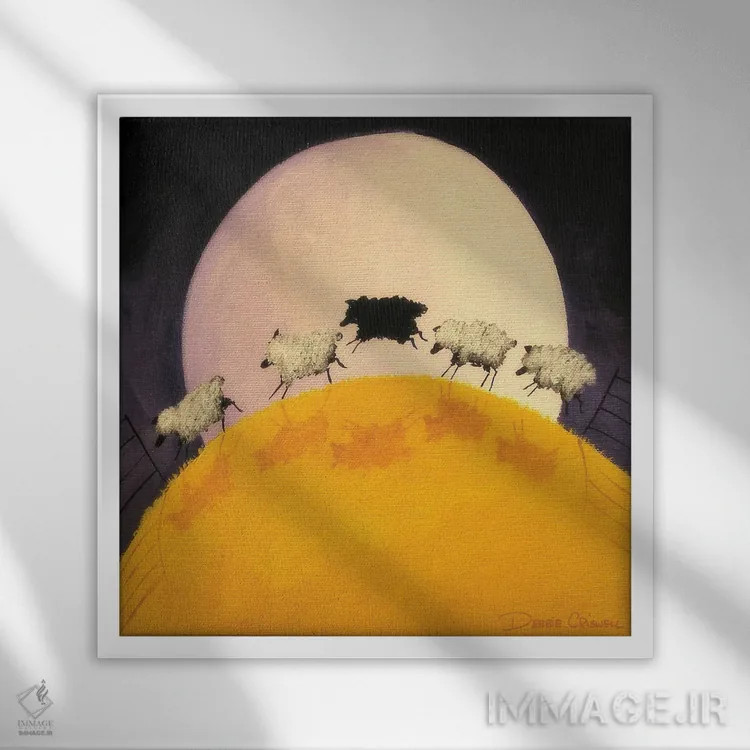 تابلو در هر جمع یک نفر هست (کنایه) اثر دبی کریسول - نمای قابدار سفید