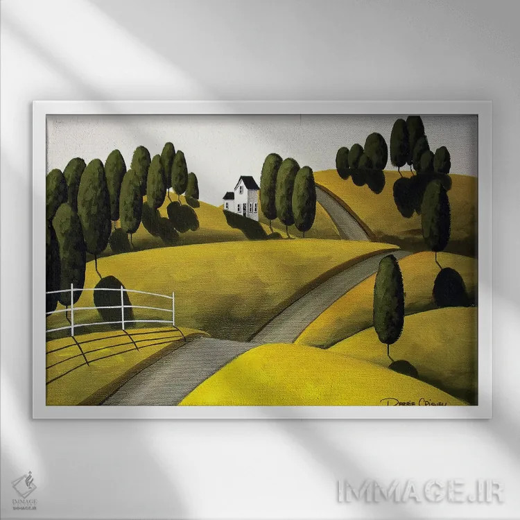 تابلو بالا و آنسوتر اثر دبی کریسول - نمای قابدار سفید