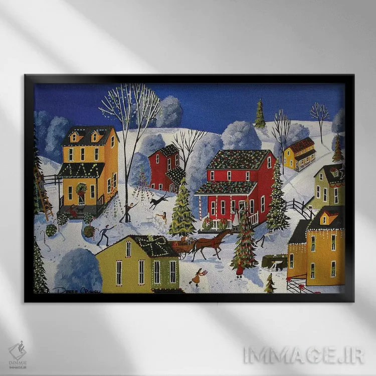 تابلو همه درخشش کریسمس اثر دبی کریسول - نمای قابدار مشکی