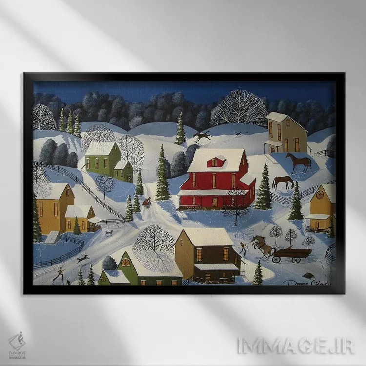 تابلو گربه و موش اثر دبی کریسول - نمای قابدار مشکی