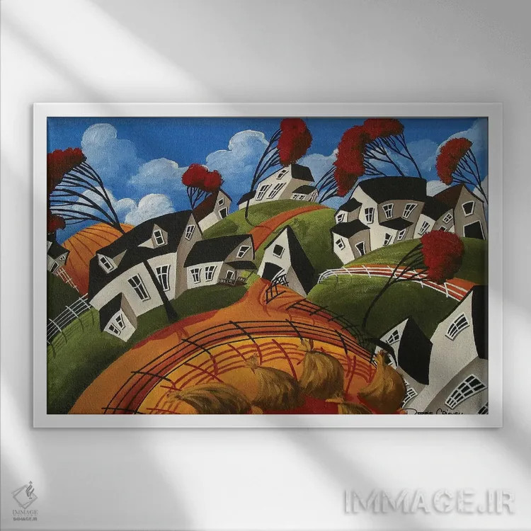 تابلو درهم و برهم اثر دبی کریسول - نمای قابدار سفید