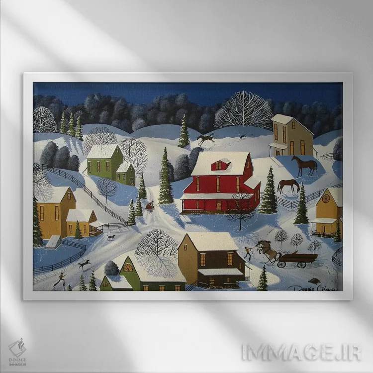 تابلو گربه و موش اثر دبی کریسول - نمای قابدار سفید