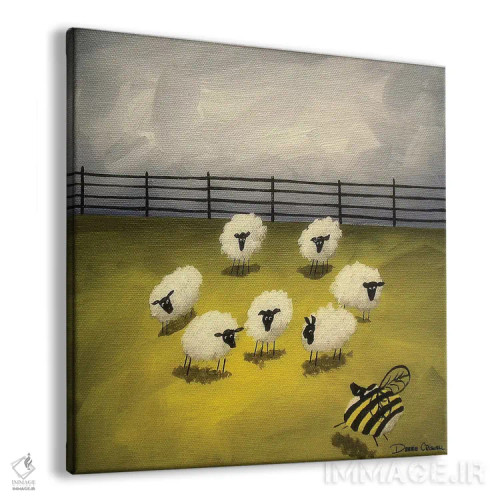 تابلو بوم و پوستر دیواری طرح «Bumble Sheep» اثر Debbie Criswell - نمای پرسپکتیو محصول