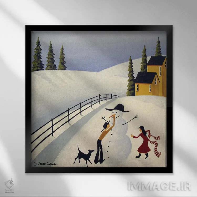 تابلو آدمبرفی بزرگ ما اثر دبی کریسول - نمای قابدار مشکی