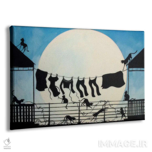 تابلو بوم و پوستر دیواری طرح «Nine Cats And Mom's Sweater» اثر Debbie Criswell - نمای پرسپکتیو محصول