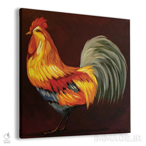 تابلو بوم و پوستر دیواری طرح «Pretty Rooster» اثر Debbie Criswell - نمای پرسپکتیو محصول