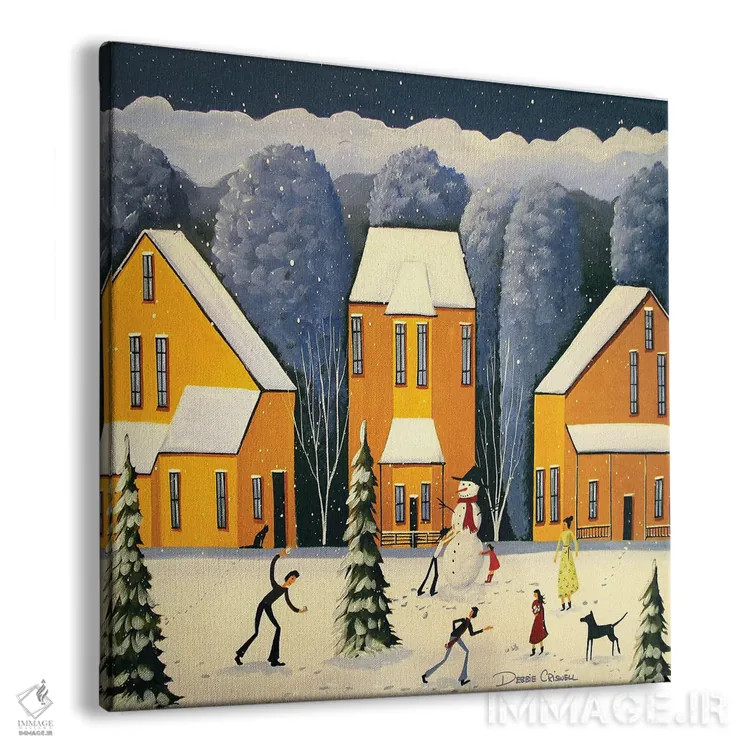 تابلو برف میبارد، دوستان صدا میزنند اثر دبی کریسول - نمای پرسپکتیو محصول