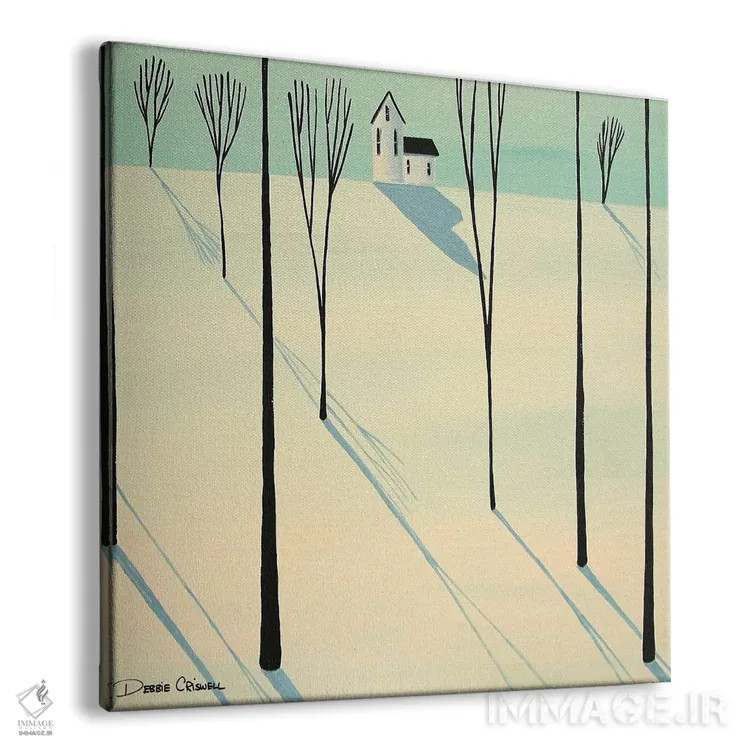 تابلو پیادهروی زمستانی در جنگل اثر دبی کریسول - نمای پرسپکتیو محصول