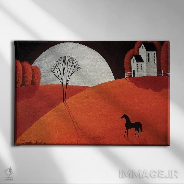 تابلو پونی زیبا اثر دبی کریسول - نمای روبهرو روی دیوار