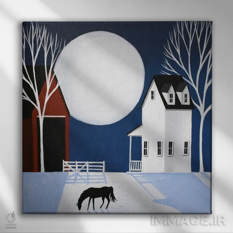 تابلو ماه زمستانی اثر دبی کریسول - نمای روبهرو روی دیوار